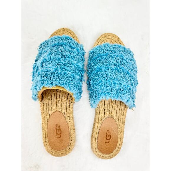 UGG Australia Women's Edith Slide Yarn Slip On Aqua Blue Size 6.5 - Picture 1 of 9